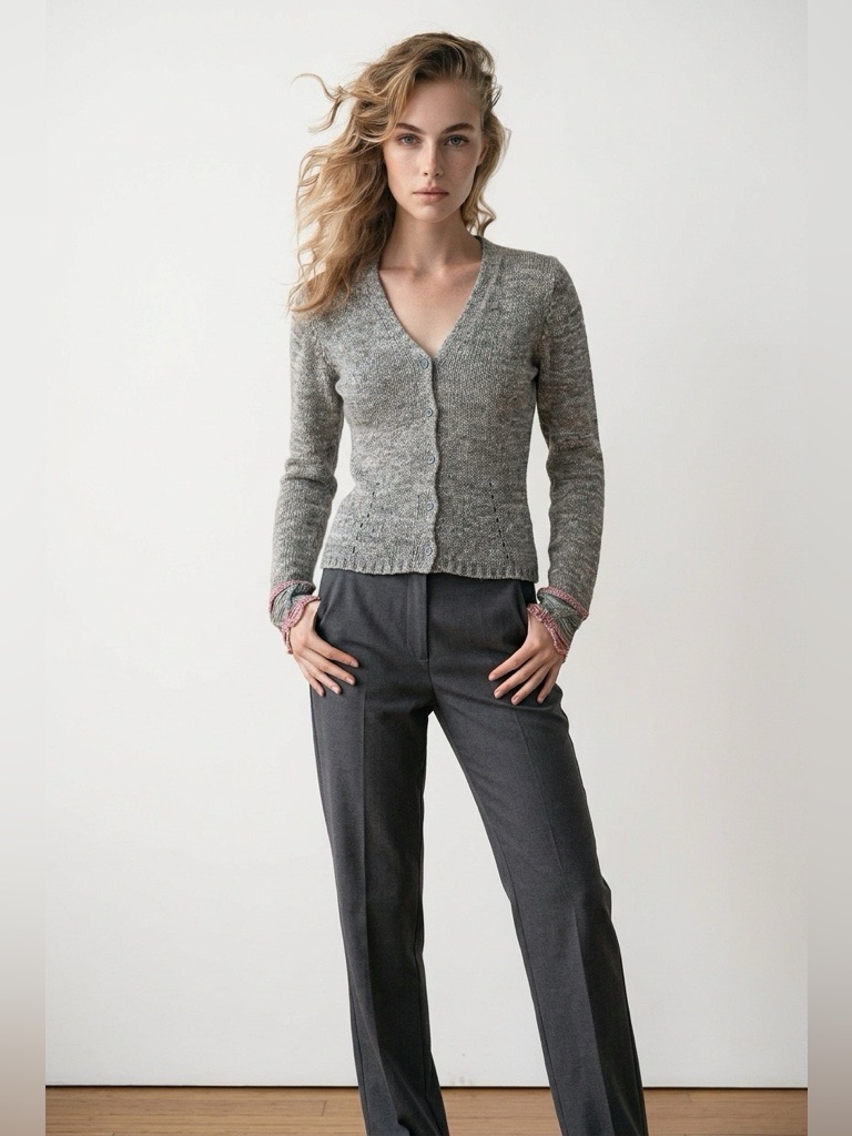 Ermanno Scervino Vintage Cotton Knit V-Neck Button Cardigan Xs